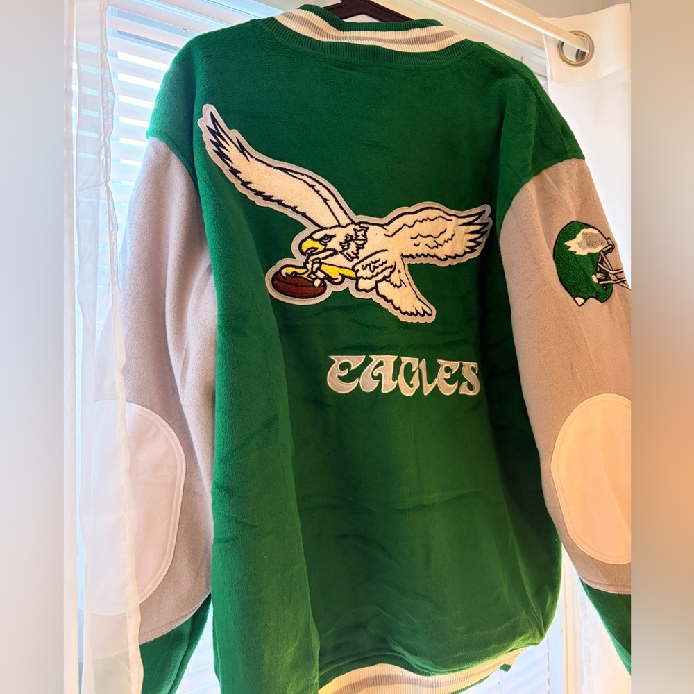 NWT Mitchell & Ness Varsity Eagles Jacket XL- Princess Diana Lady Di Style